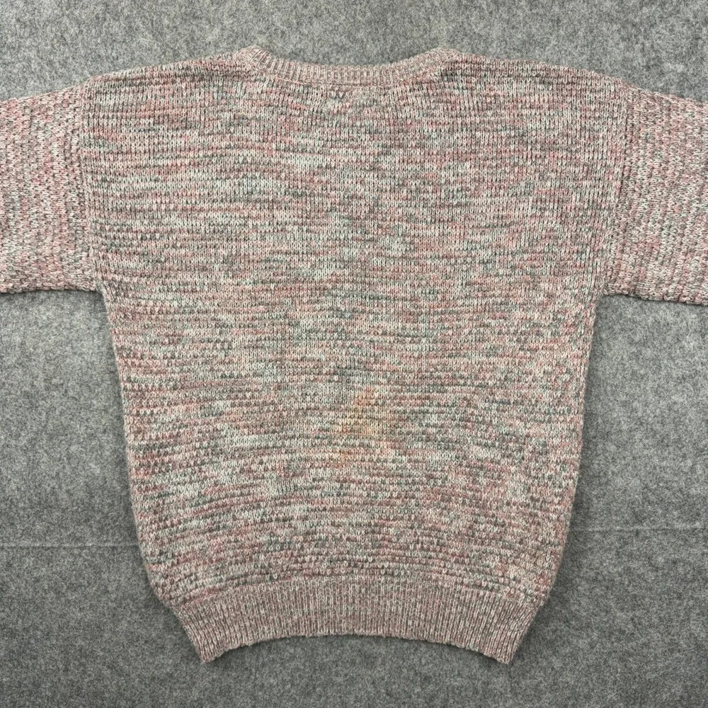 VTG McGregor Sweater Men Medium Pink Gray Marled Knit Fuzzy Soft Crewneck 80s